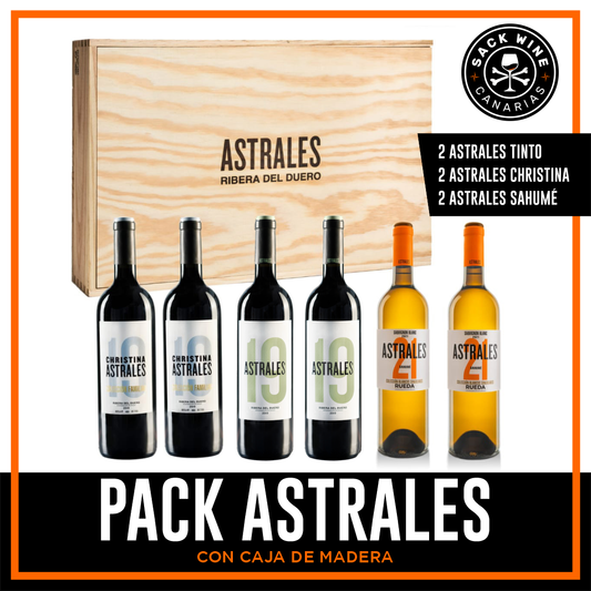 Pack Bodegas Astrales 6 Botellas en Caja de Madera